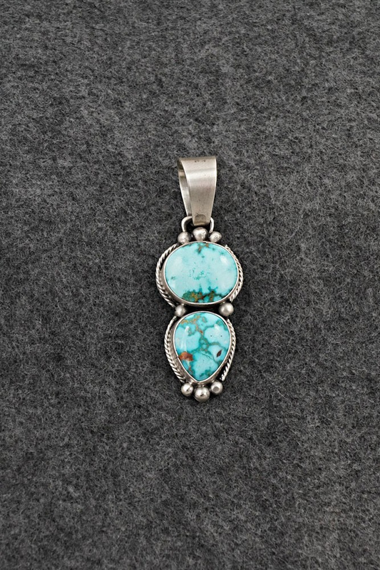 Turquoise & Sterling Silver Pendant - Bobby Johnson
