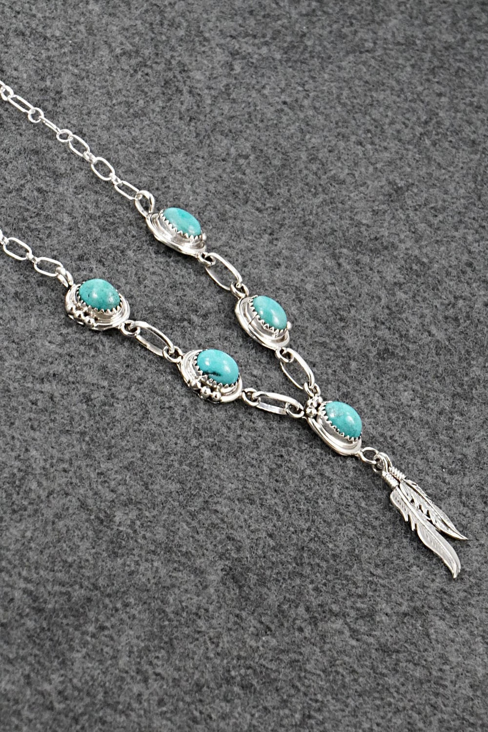 Turquoise & Sterling Silver Necklace - Verley Betone