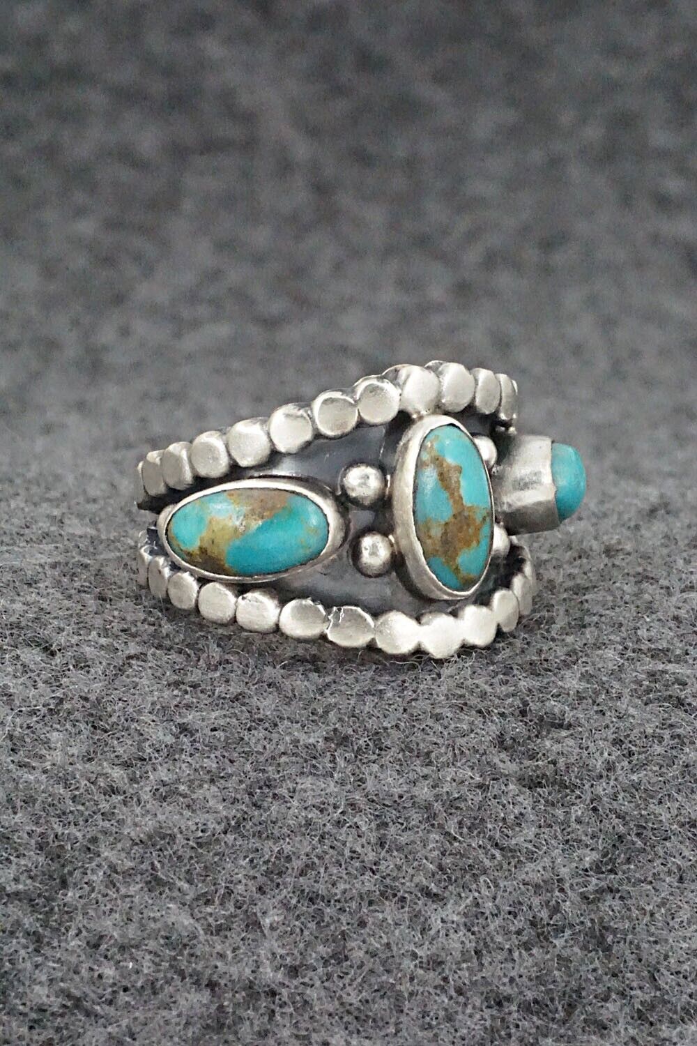 Turquoise & Sterling Silver Ring - Andrew Vandever - Size 8.75