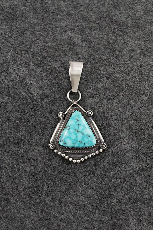Turquoise & Sterling Silver Pendant - Leslie Nez
