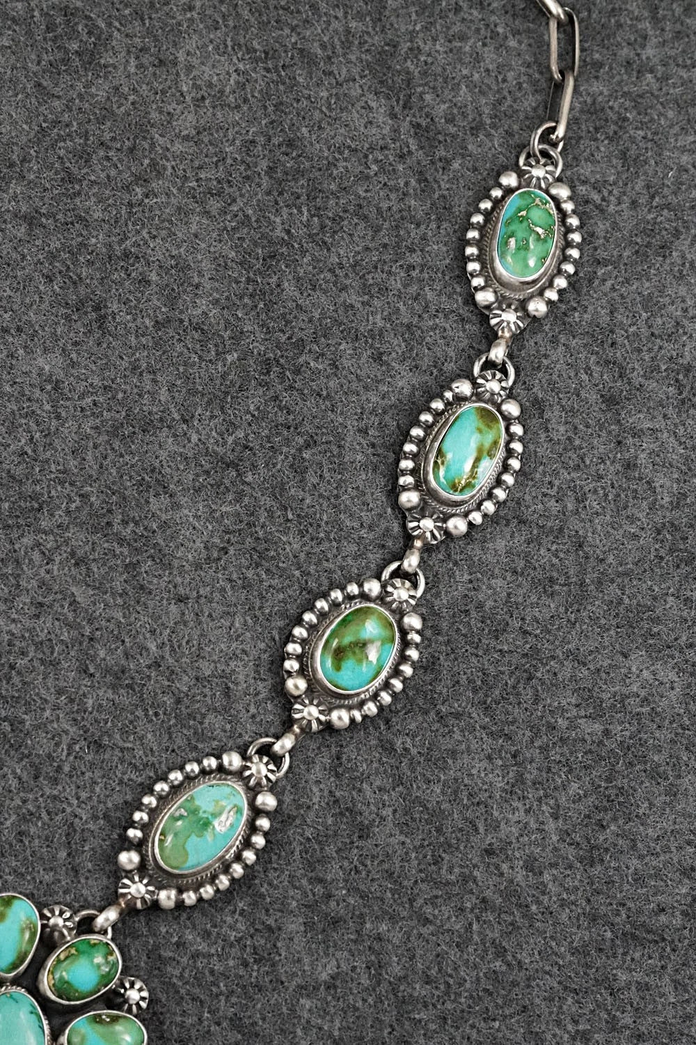 Turquoise & Sterling Silver Necklace and Earrings Set - Kathleen Livingston