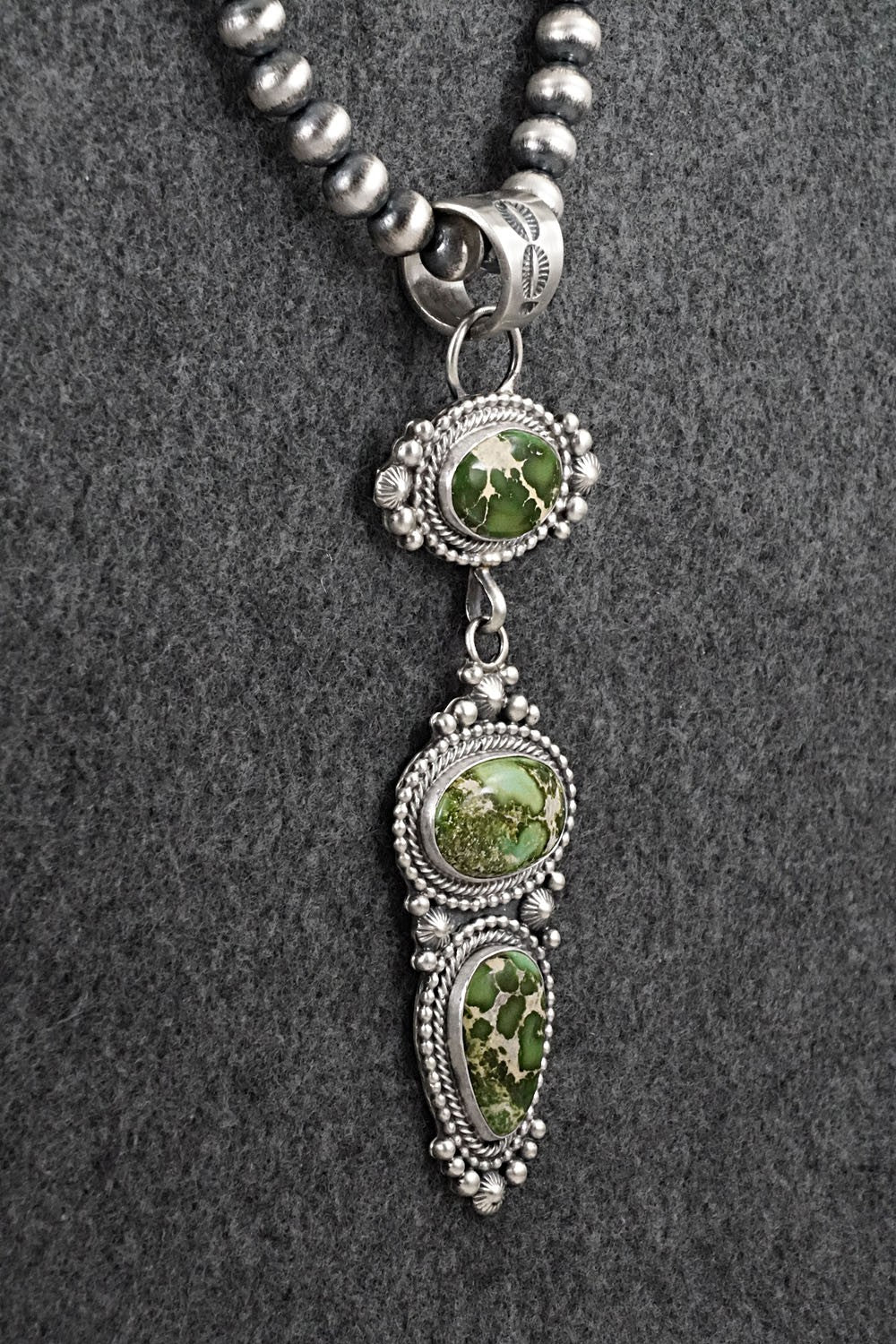 Turquoise & Sterling Silver Necklace - Tom Lewis