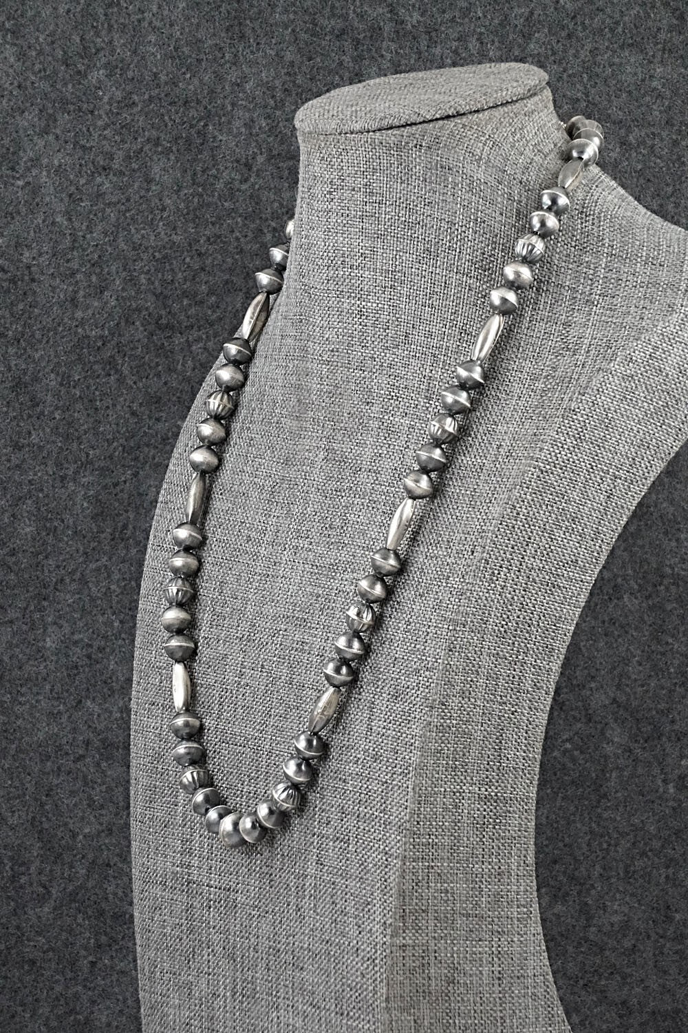 Sterling Silver Navajo Pearl Necklace 20" - Vintage