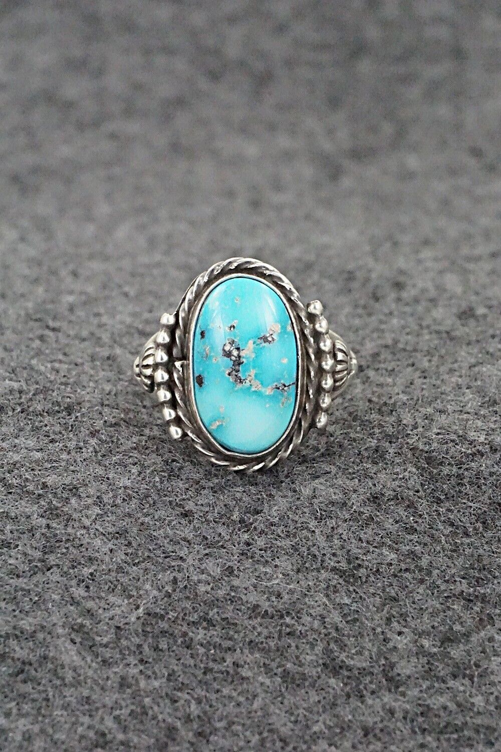 Turquoise & Sterling Silver Ring - Samuel Yellowhair - Size 7.75