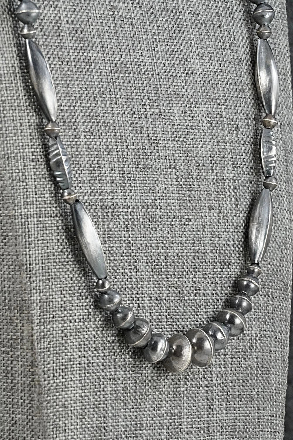 Sterling Silver Navajo Pearl Necklace 24" - Vintage