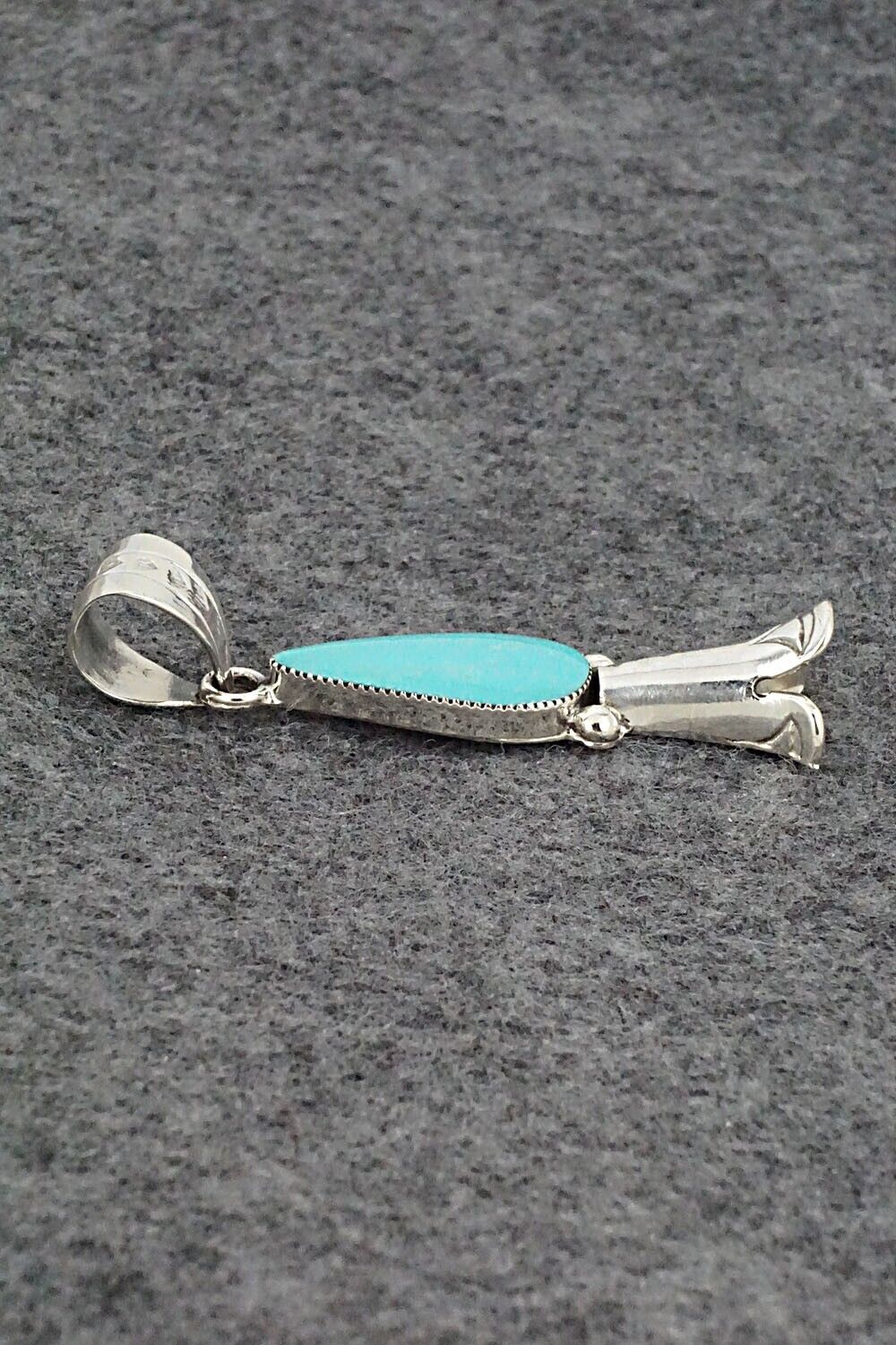 Turquoise & Sterling Silver Blossom Pendant - Dorothy Lee