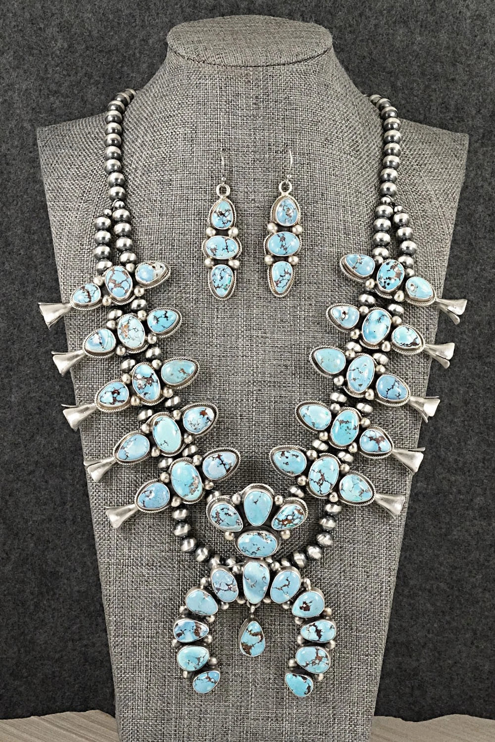 Turquoise & Sterling Silver Squash Blossom Set - Kathleen Livingston