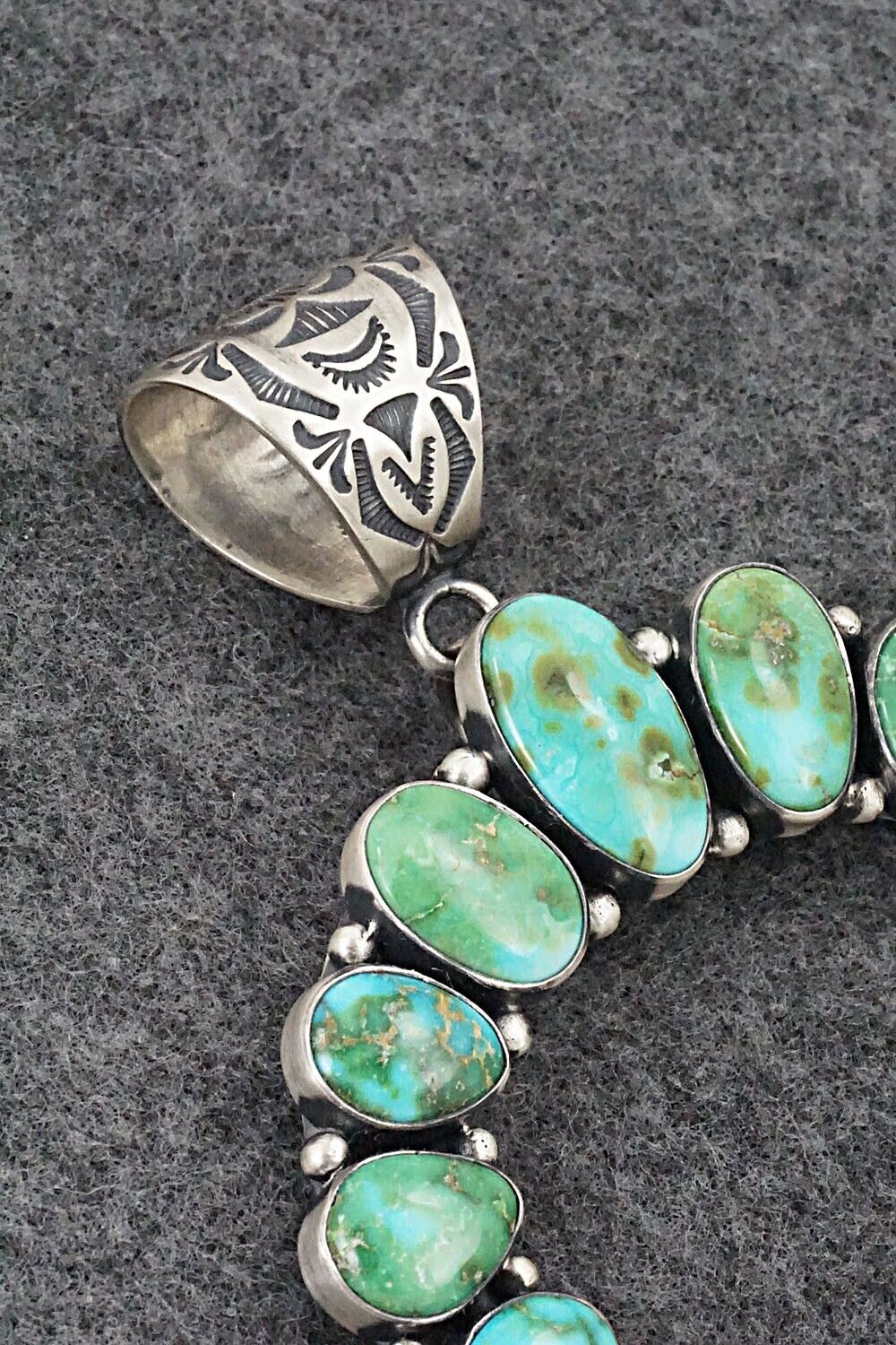 Turquoise & Sterling Silver Naja Pendant - Bernyse Chavez