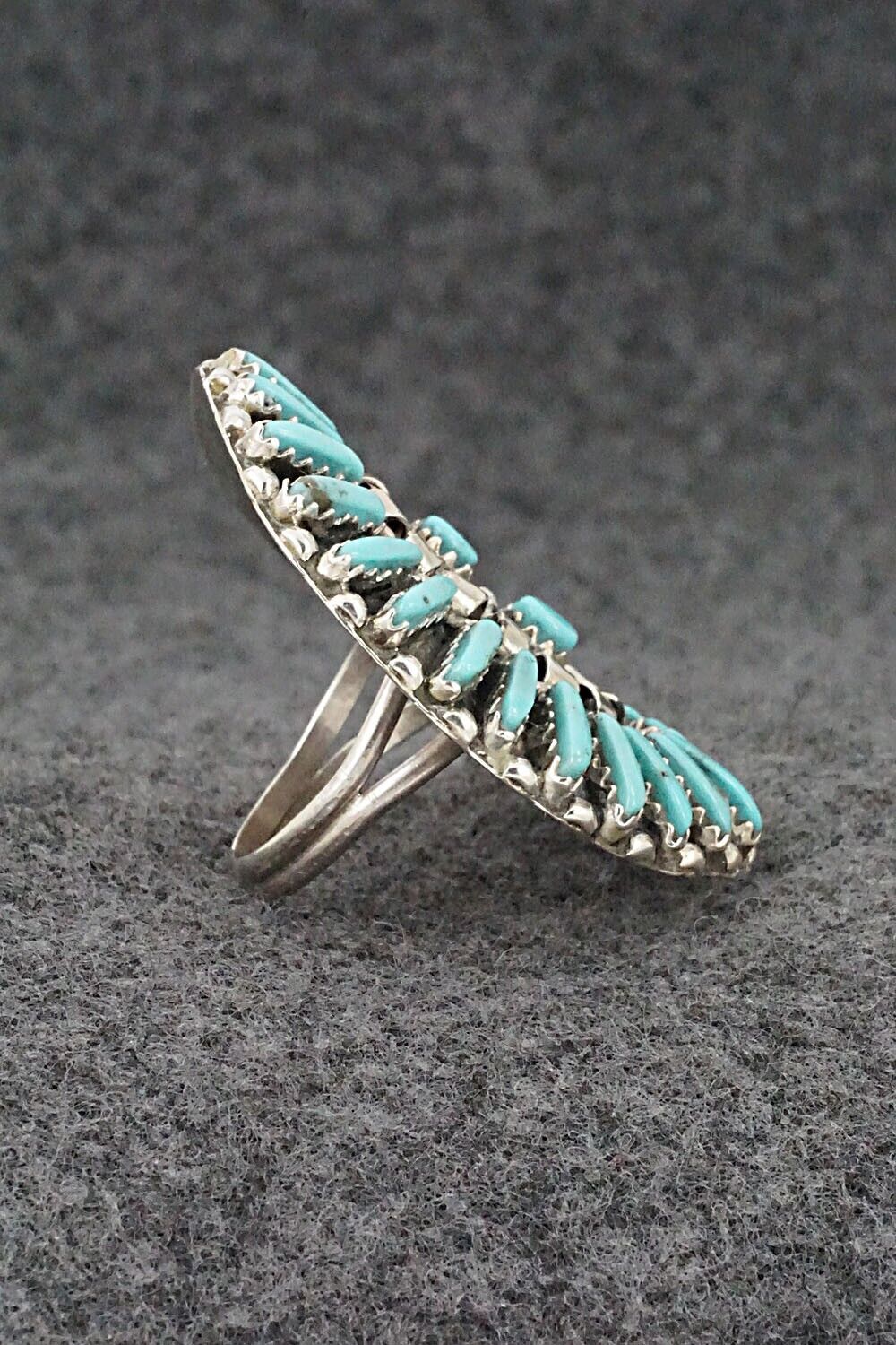 Turquoise & Sterling Silver Ring - Charlie John - Size 7