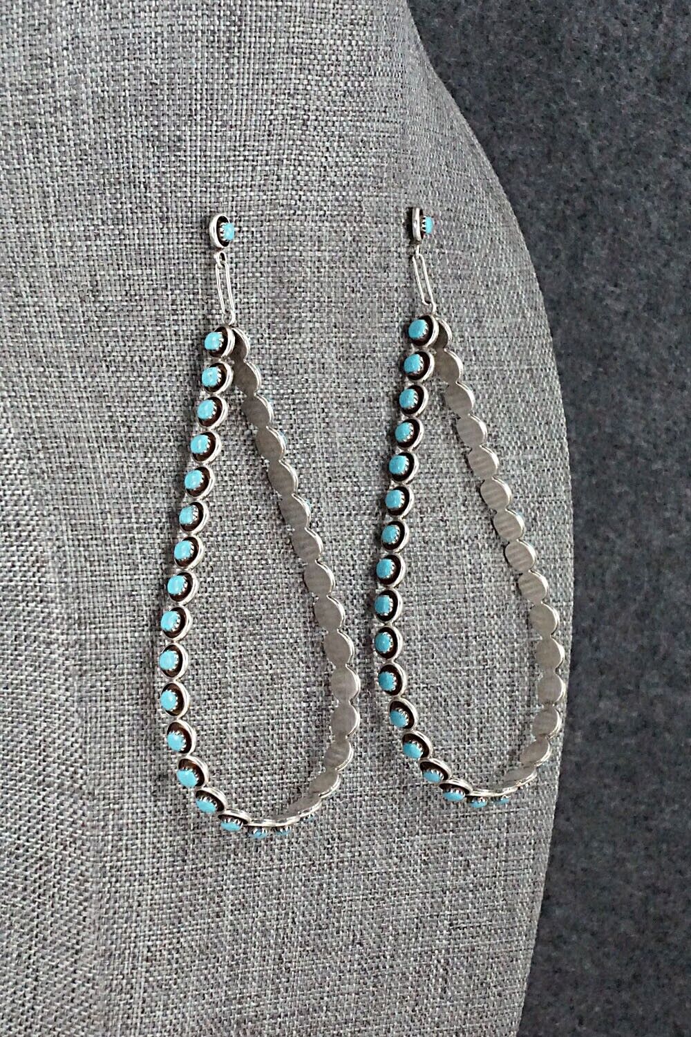 Turquoise & Sterling Silver Earrings - Florenda Lonasee