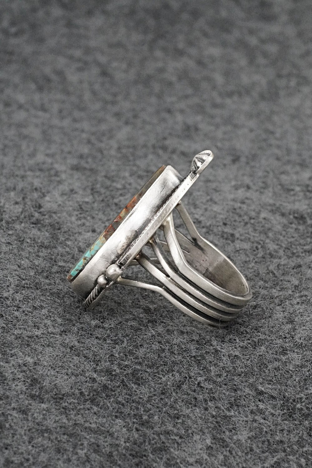 Turquoise & Sterling Silver Ring - Randy Billy - Size 8.5