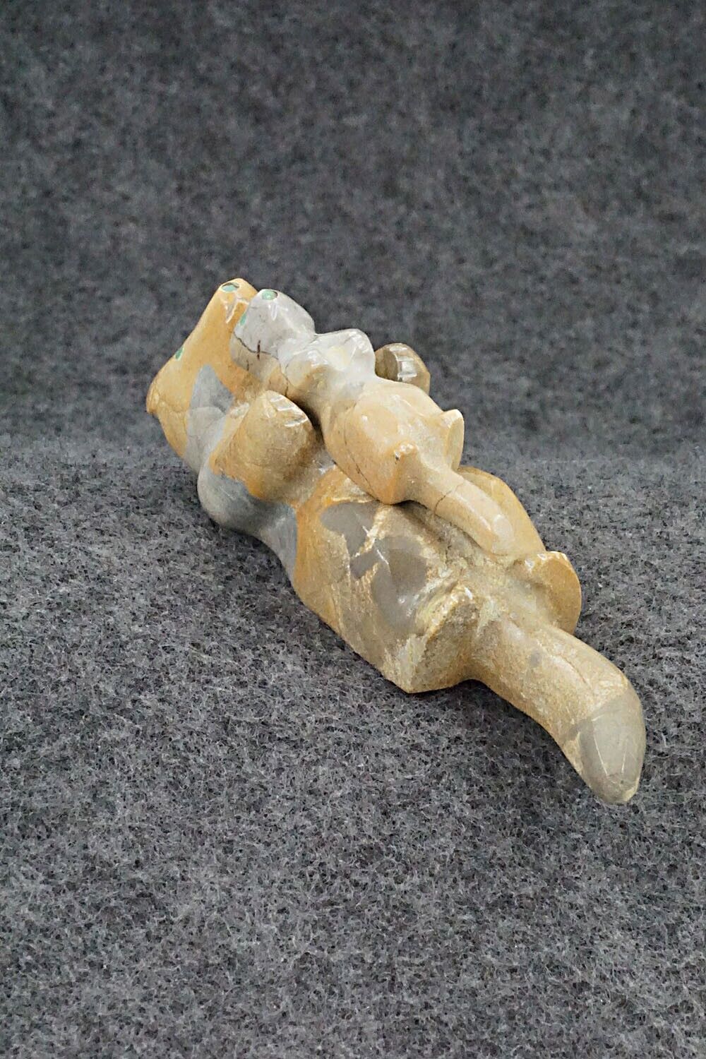 Otter with Cub Zuni Fetish Carving - Enrike Leekya