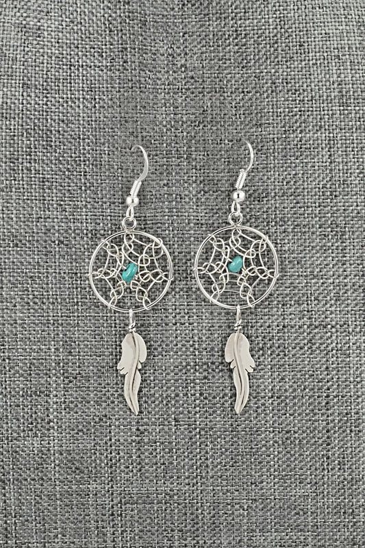 Turquoise & Sterling Silver Earrings - Lorenzo Arviso