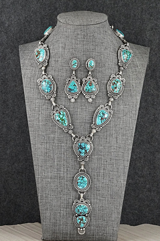 Turquoise & Sterling Silver Necklace and Earrings Set - Rosita Calladitto