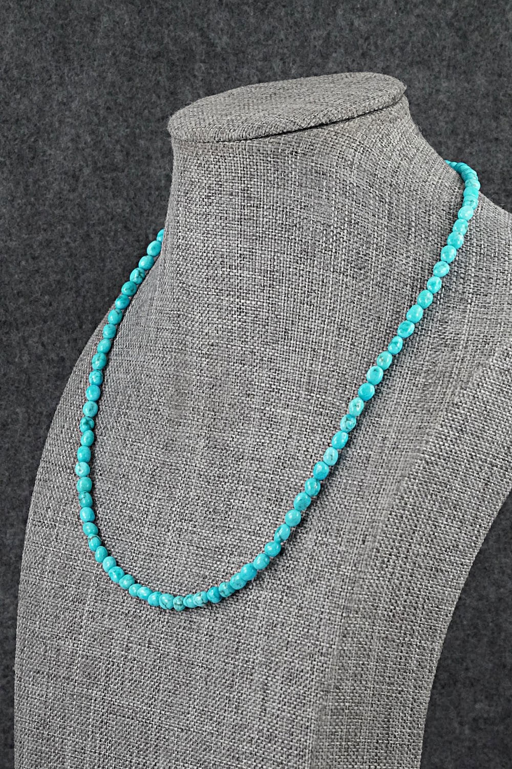Turquoise & Sterling Silver Necklace 16" - Helen Tsosie
