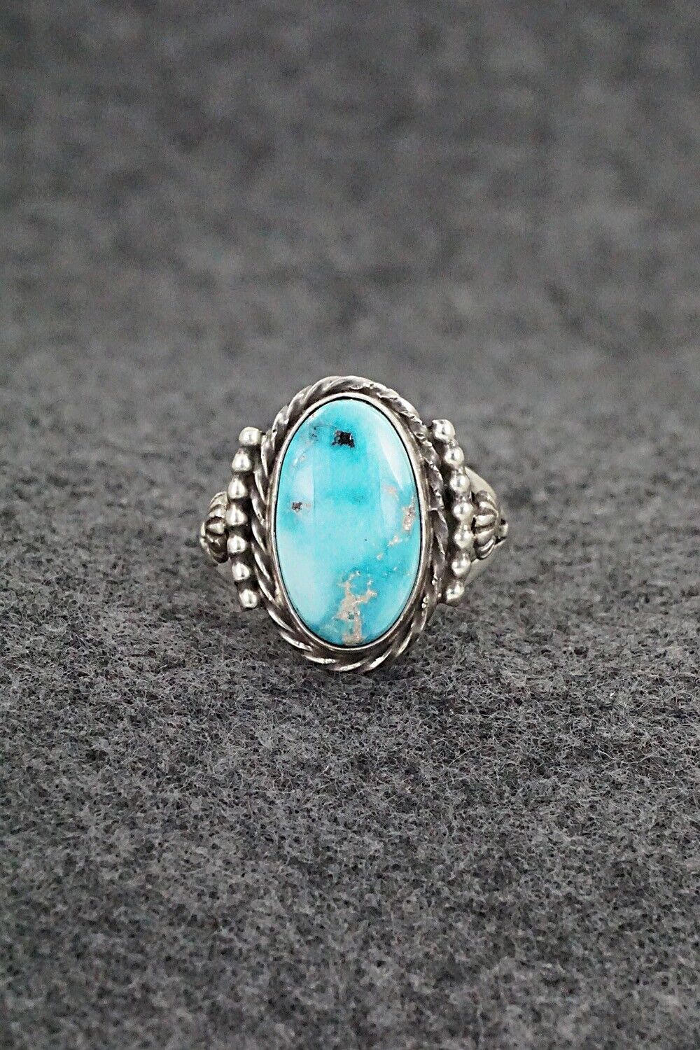 Turquoise & Sterling Silver Ring - Samuel Yellowhair - Size 7