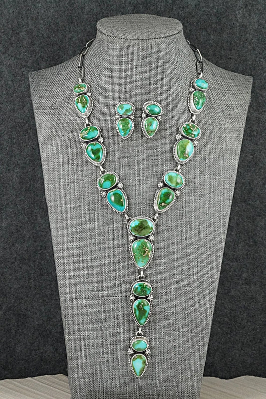 Turquoise & Sterling Silver Necklace and Earrings Set - Darrin Livingston