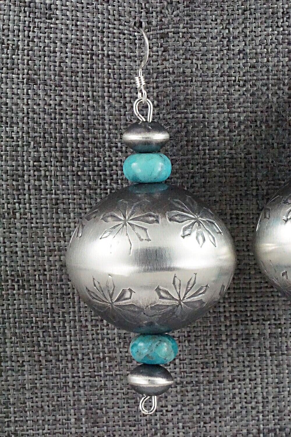 Turquoise & Sterling Silver Navajo Pearl Earrings - Tonisha Haley