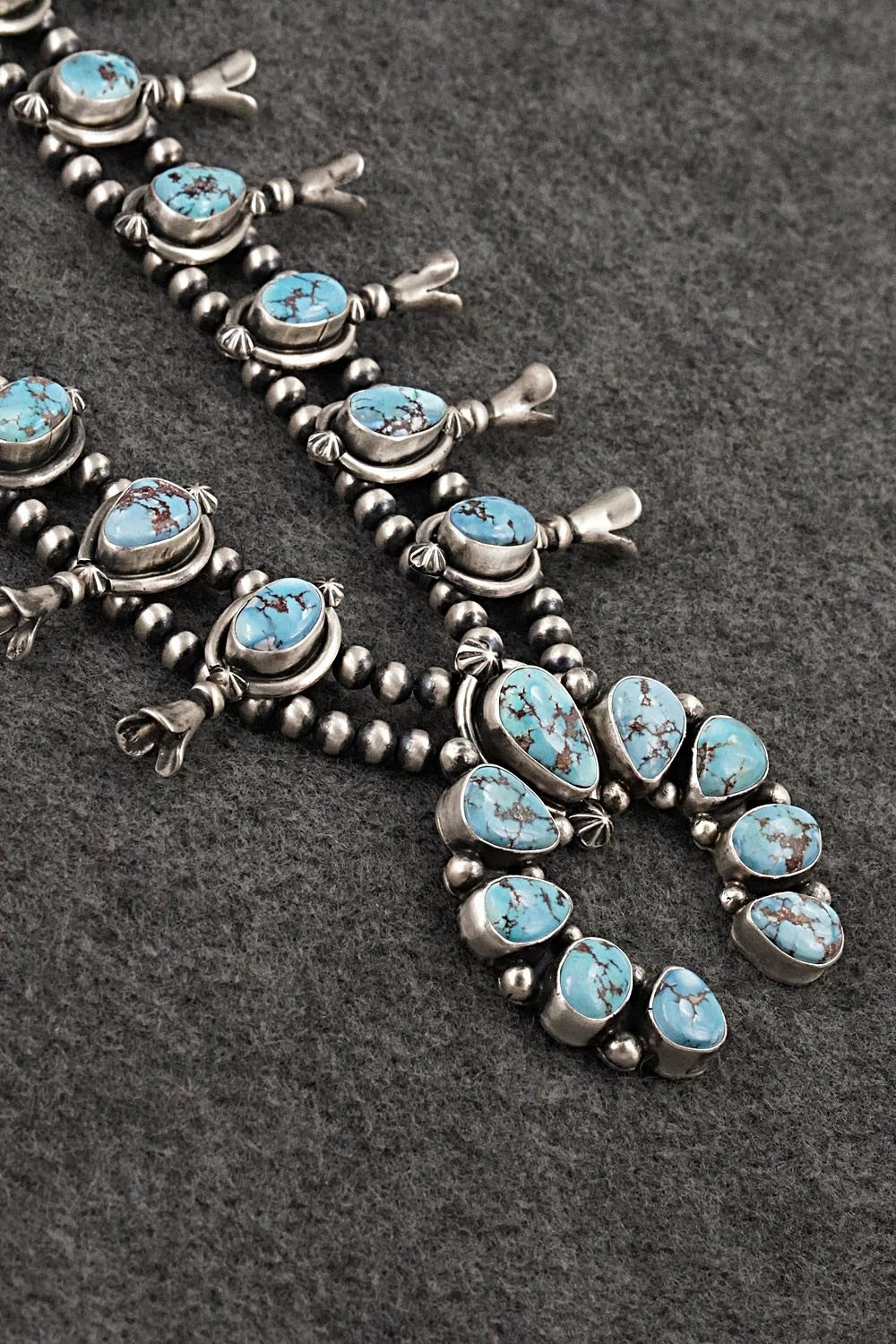 Turquoise & Sterling Silver Squash Blossom Set - Darrin Livingston