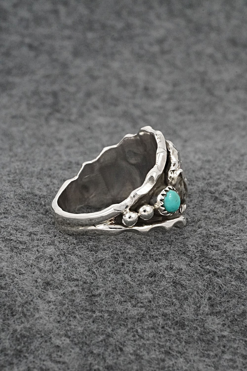 Turquoise & Sterling Silver Ring - Genevieve Francisco - Size 13