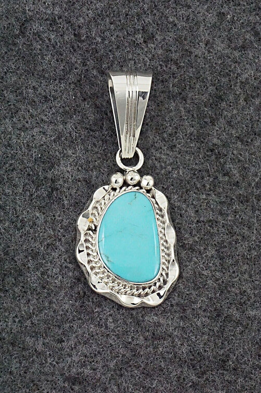 Turquoise & Sterling Silver Pendant - Samuel Yellowhair