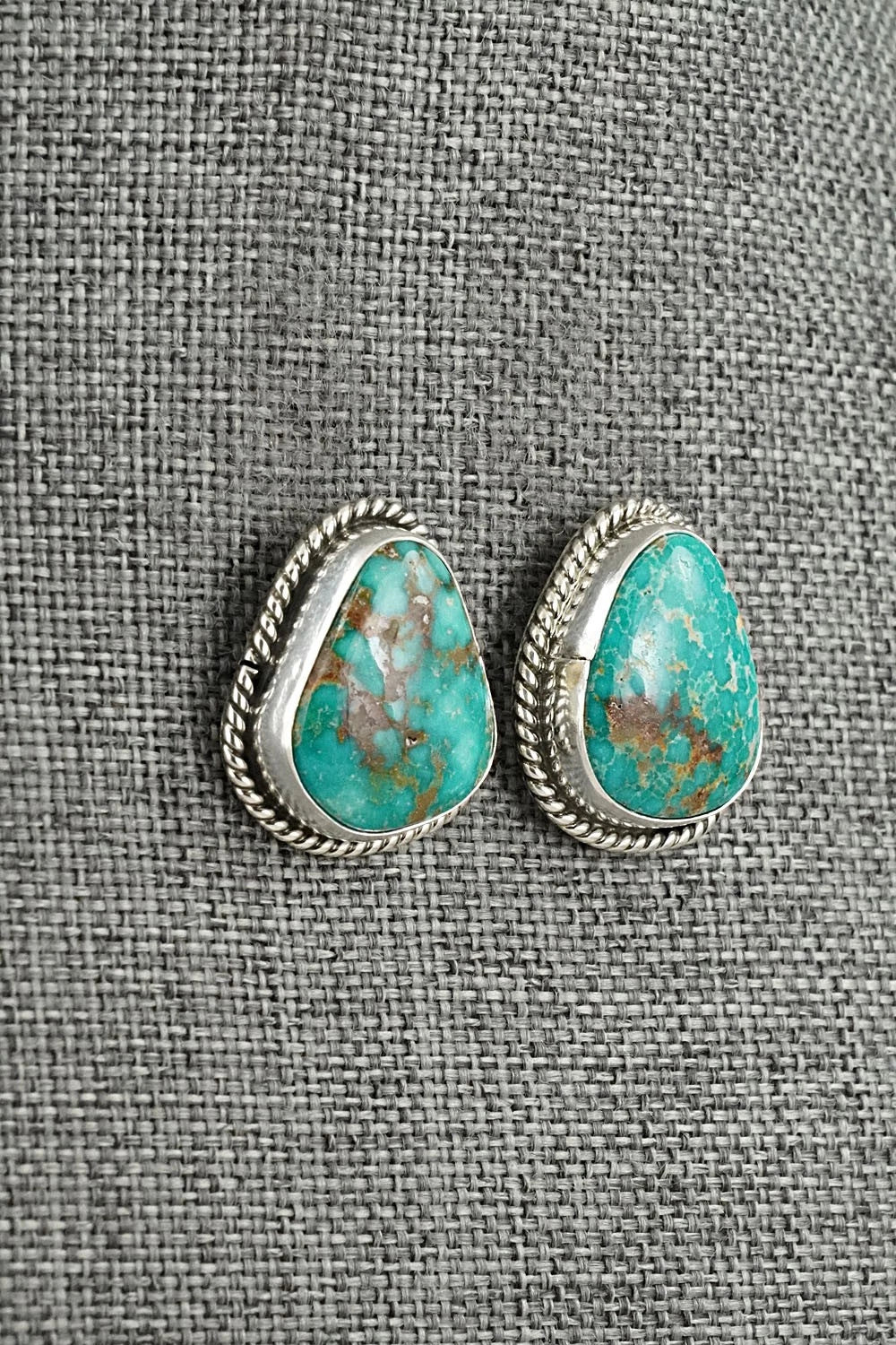 Turquoise & Sterling Silver Earrings - Eugene Gruber