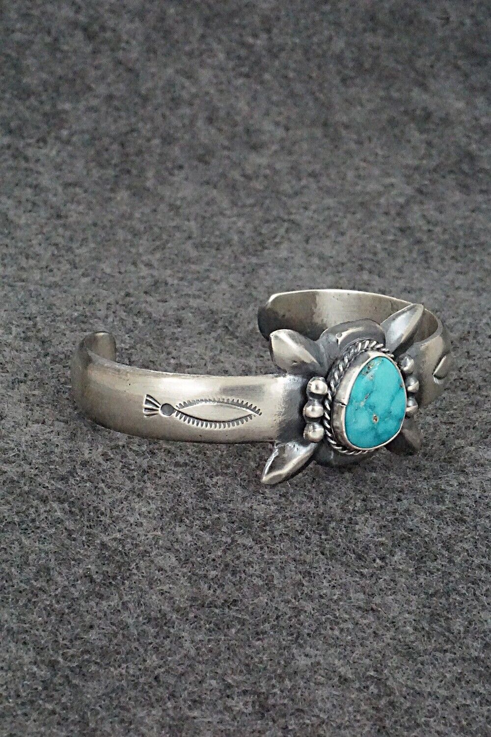 Turquoise & Sterling Silver Bracelet - Harrison Bitsue