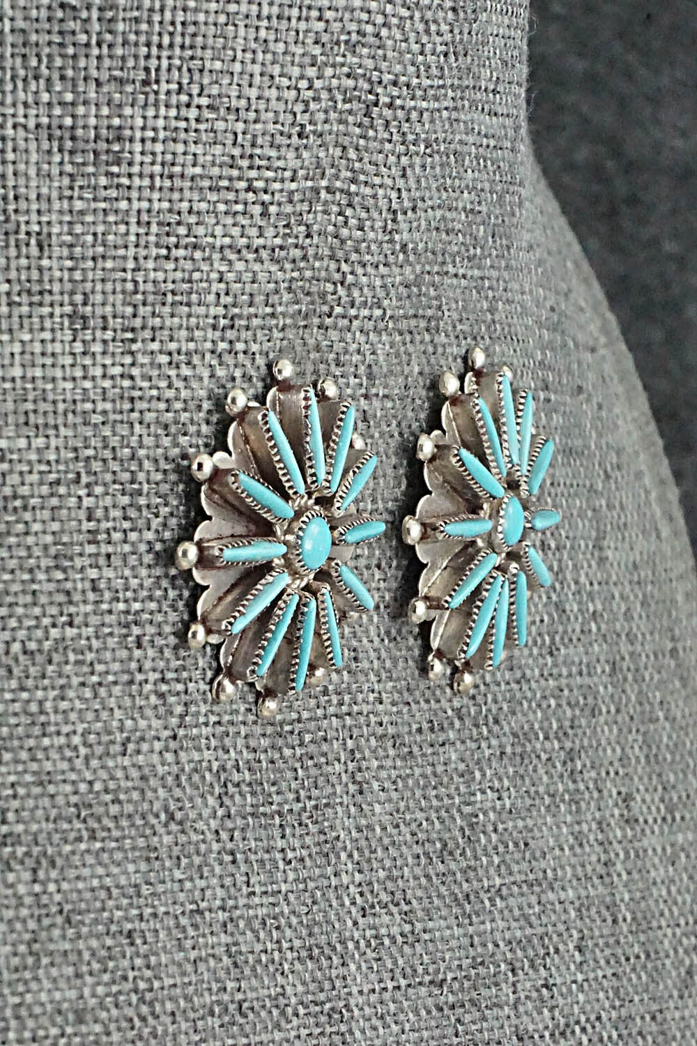 Turquoise & Sterling Silver Earrings - Samantha Waatsa