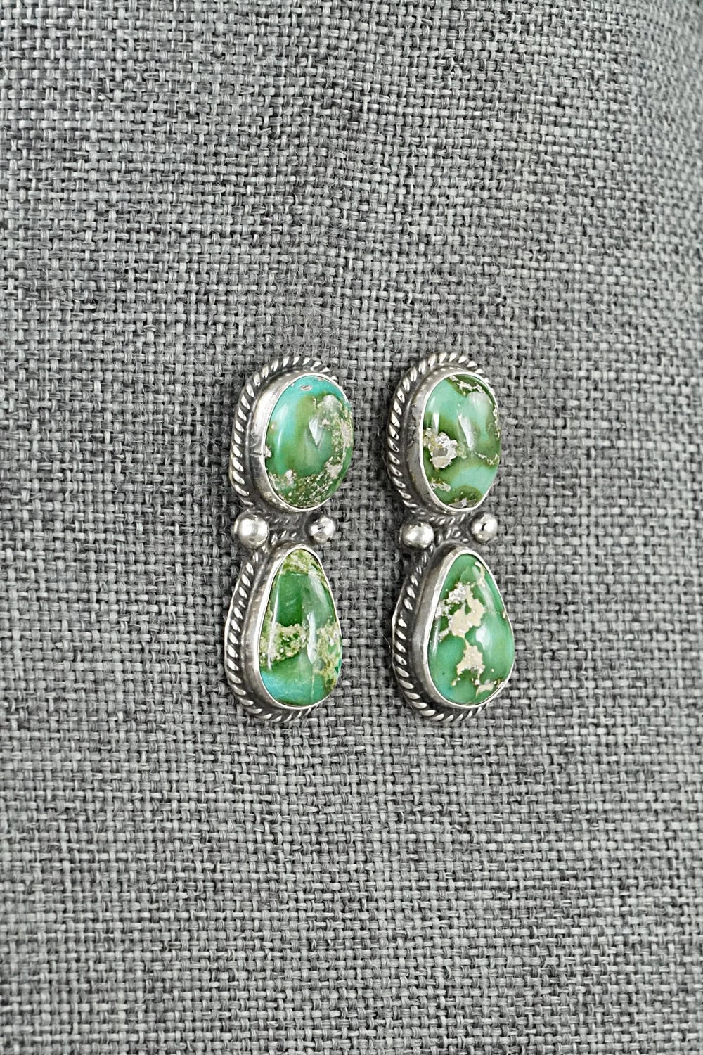 Turquoise & Sterling Silver Earrings - Eugene Gruber