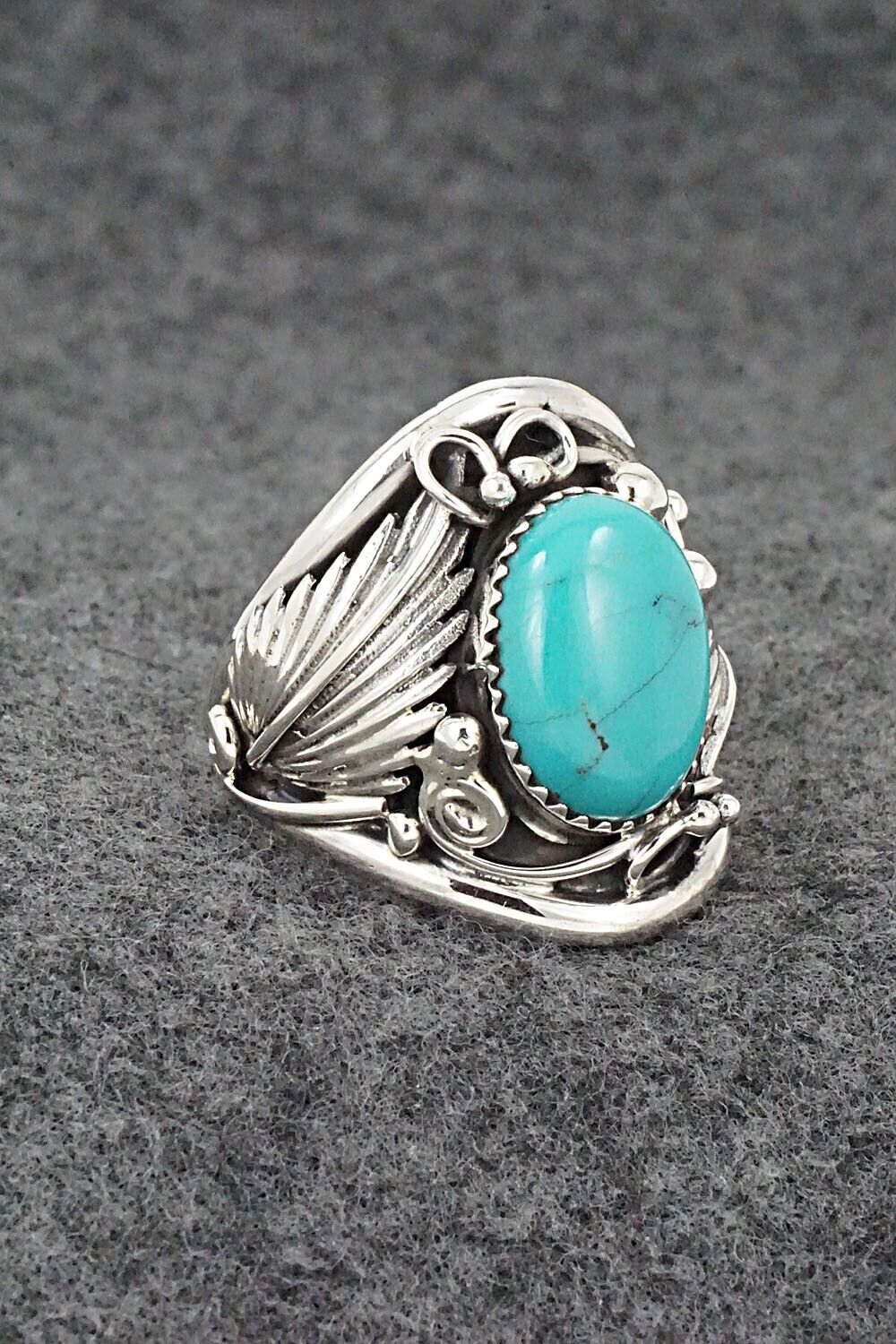 Turquoise & Sterling Silver Ring - Jeannette Saunders - Size 11