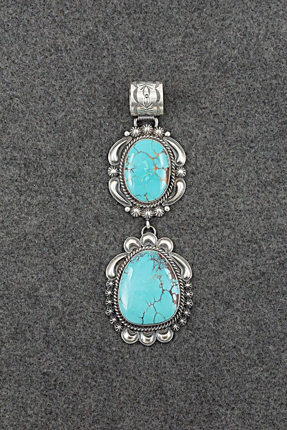Turquoise & Sterling Silver Pendant - Raymond Delgarito