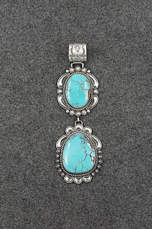 Turquoise & Sterling Silver Pendant - Raymond Delgarito