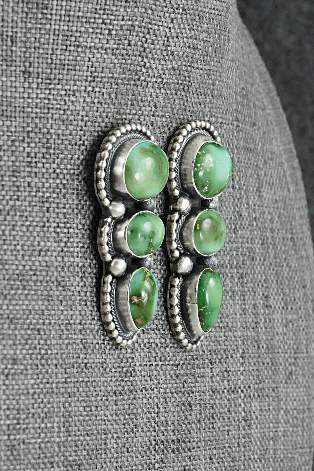 Turquoise & Sterling Silver Necklace and Earrings Set - Darrin Livingston