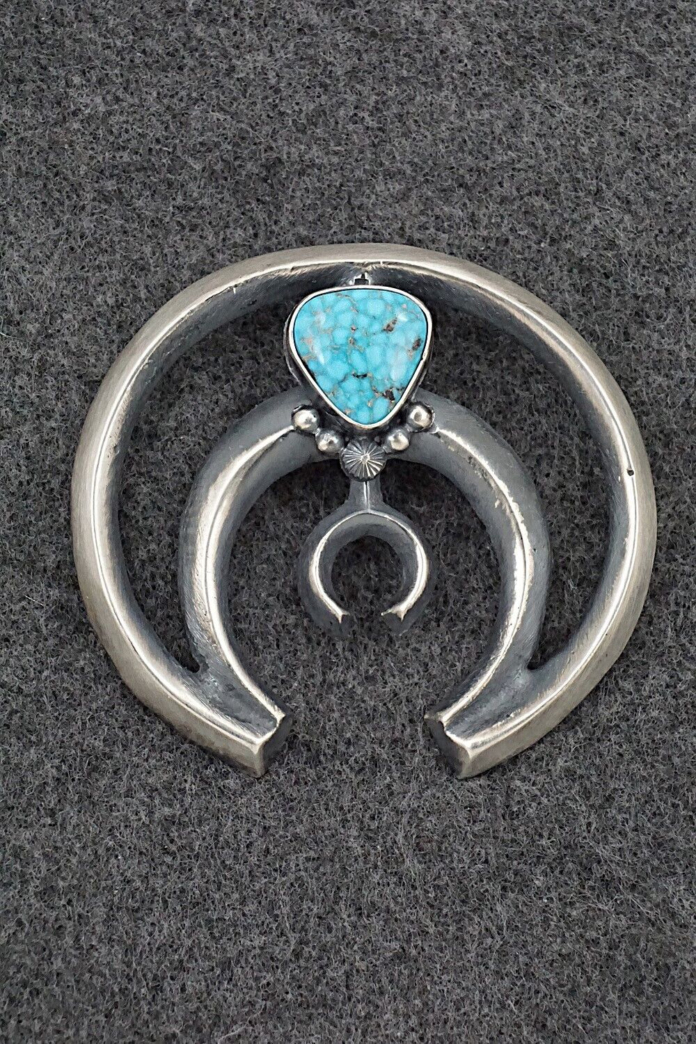 Turquoise & Sterling Silver Naja Pendant - Harrison Bitsue