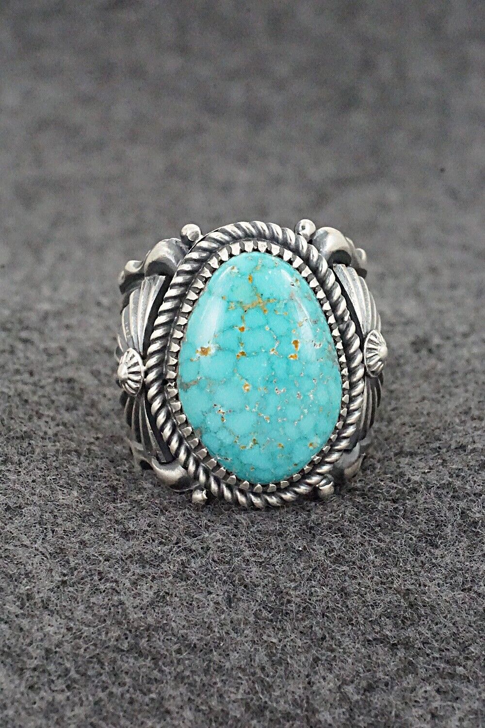 Turquoise & Sterling Silver Ring - Delbert Gordon - Size 11.5