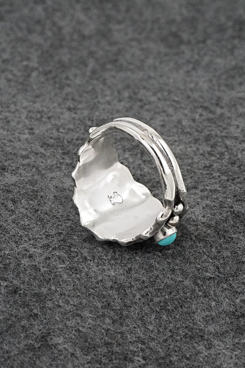 Turquoise & Sterling Silver Ring - Genevieve Francisco - Size 14