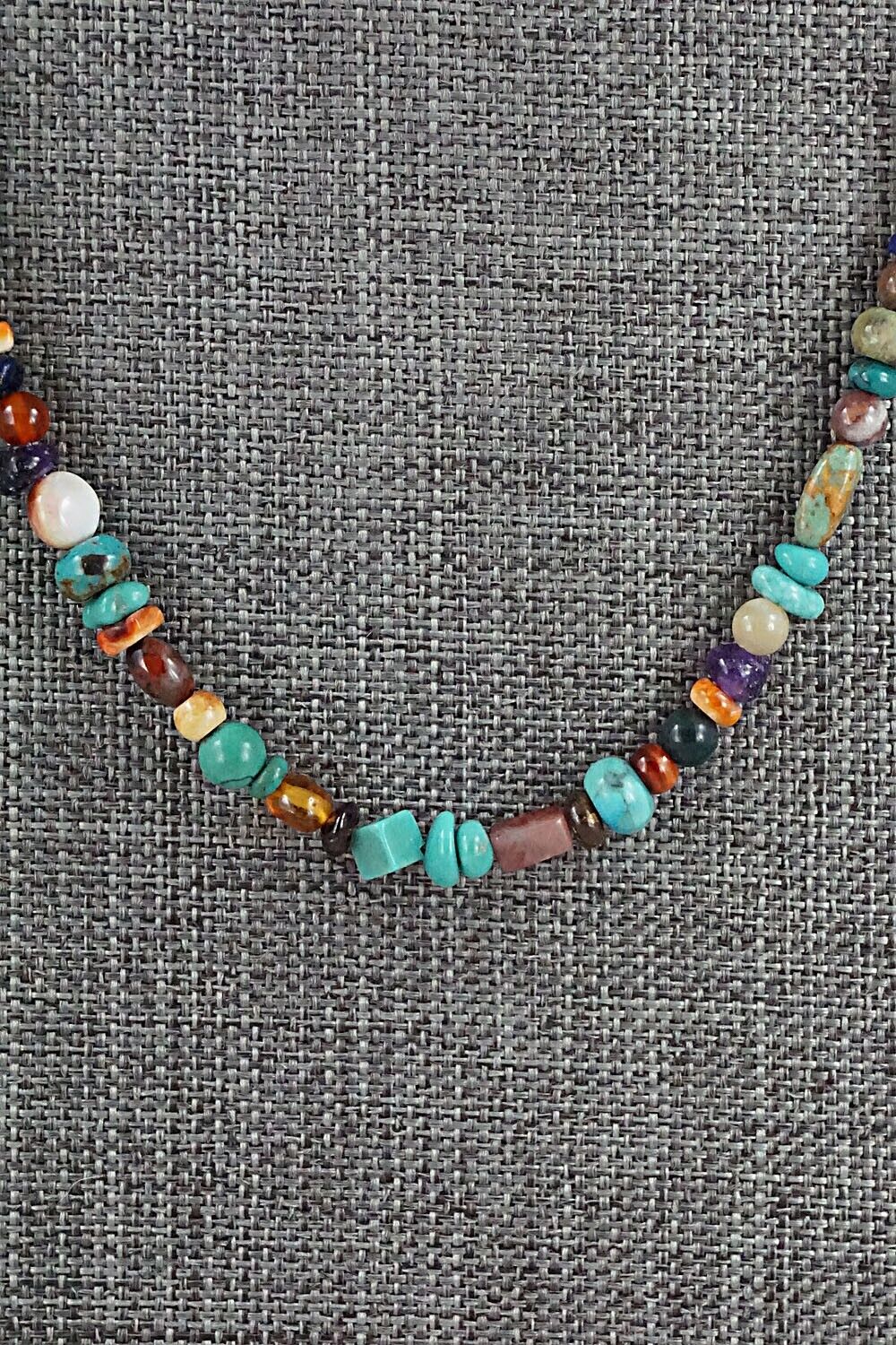 Multi-Stone and Sterling Silver Necklace - Helen Tsosie