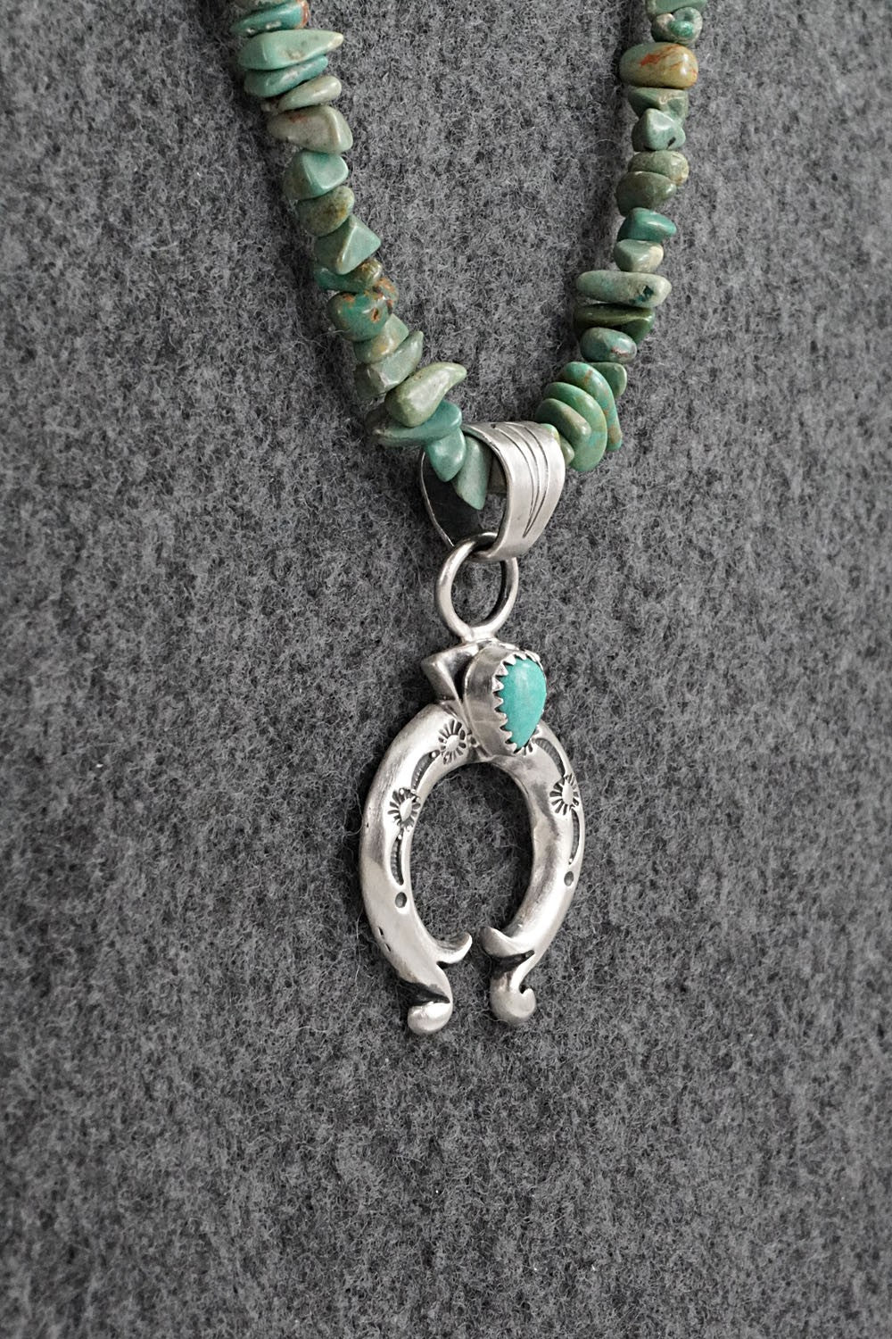 Turquoise & Sterling Silver Necklace 16" - Louise Joe