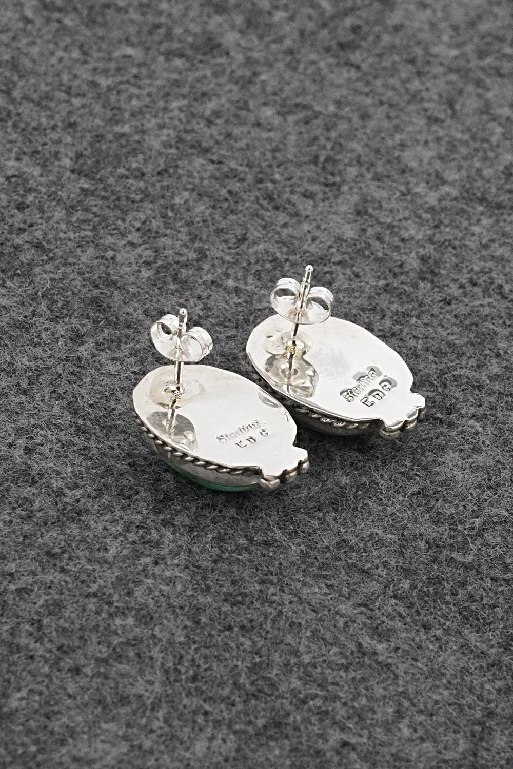 Turquoise & Sterling Silver Earrings - Eugene Gruber