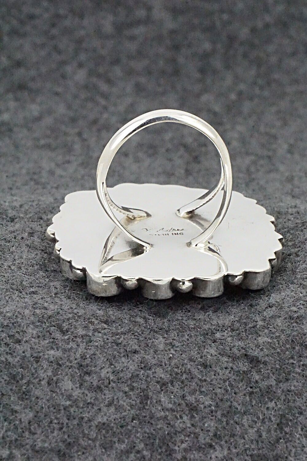 Onyx & Sterling Silver Ring - Verley Betone - Size 7.5