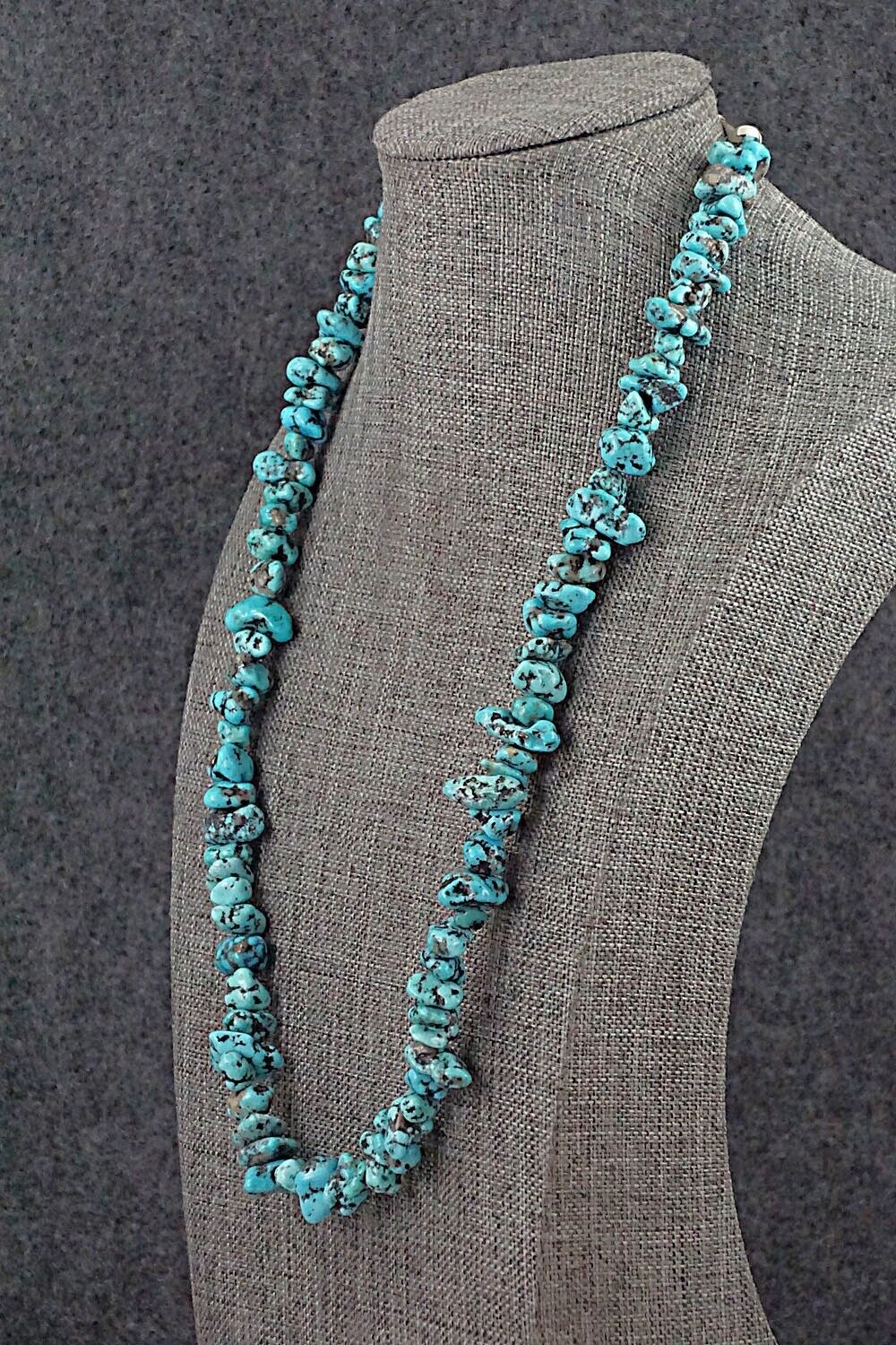 Turquoise & Sterling Silver Necklace 21" - Louise Joe