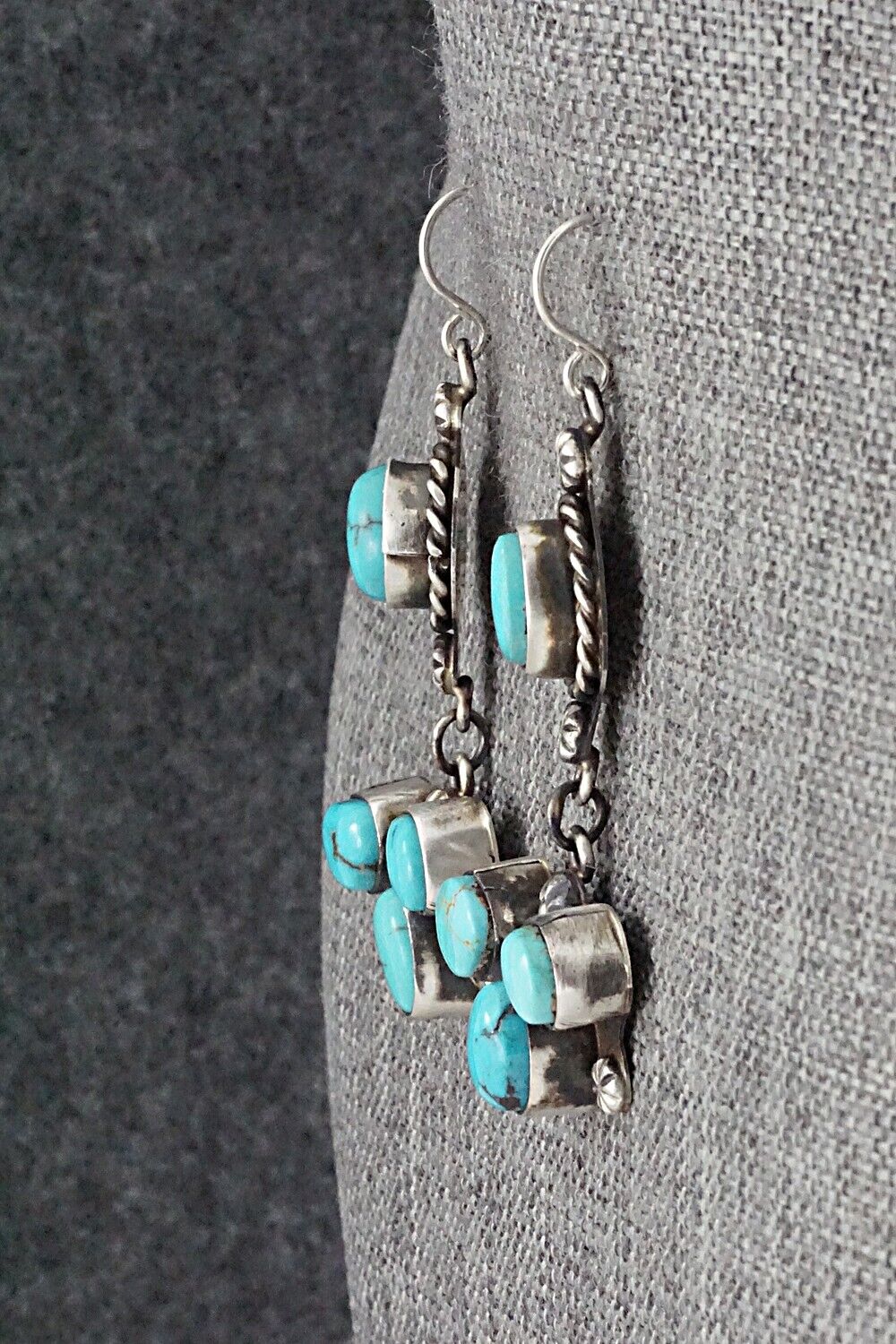 Turquoise & Sterling Silver Earrings - Wilson Dawes