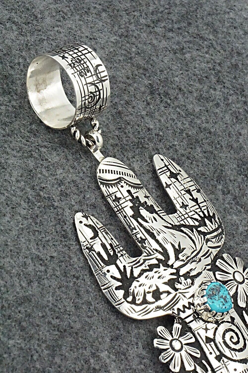 Turquoise & Sterling Silver Pendant - Richard Singer