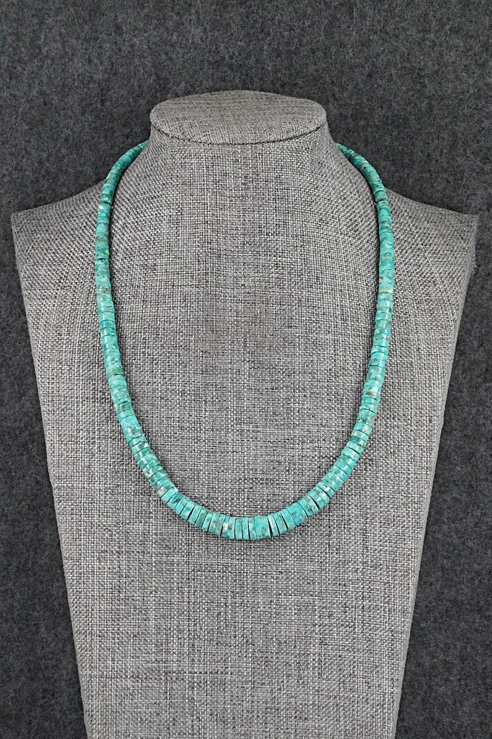 Turquoise & Sterling Silver Necklace 18" - Doreen Jake