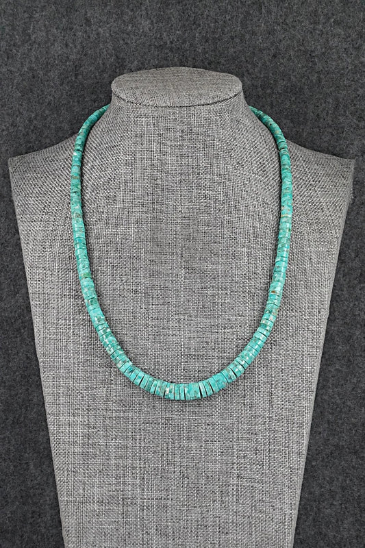 Turquoise & Sterling Silver Necklace 18" - Doreen Jake