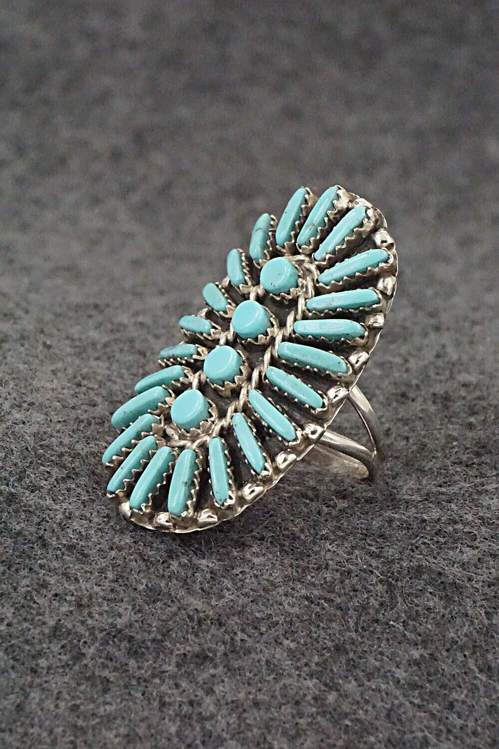 Turquoise & Sterling Silver Ring - Charlie John - Size 8.5