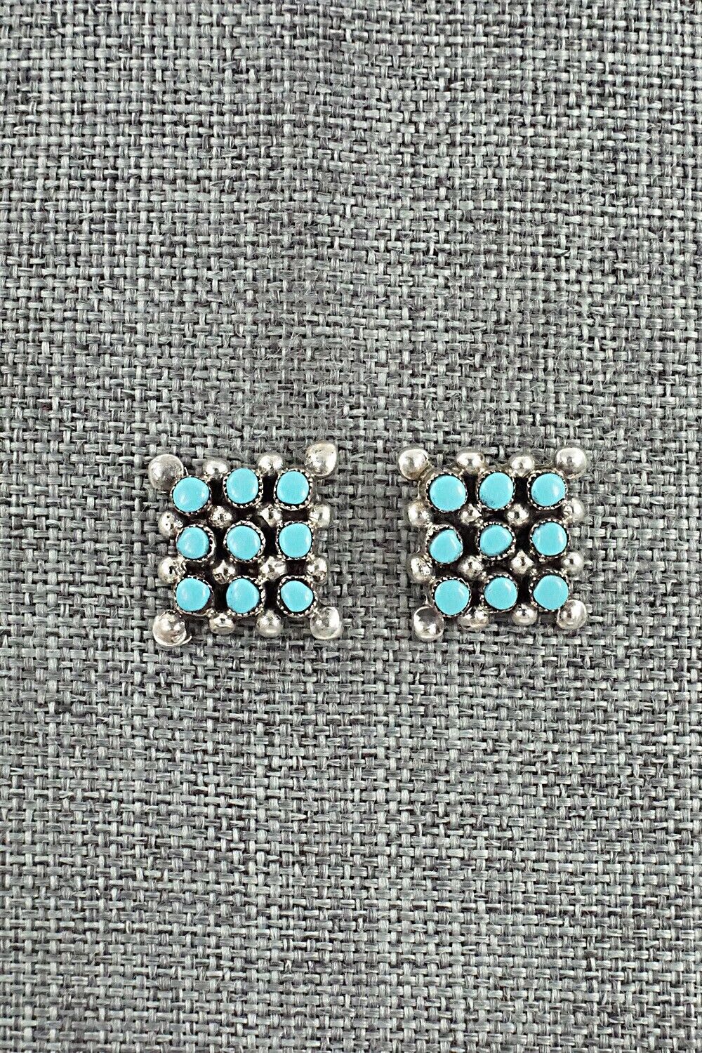 Turquoise & Sterling Silver Earrings - Calvert Lamy