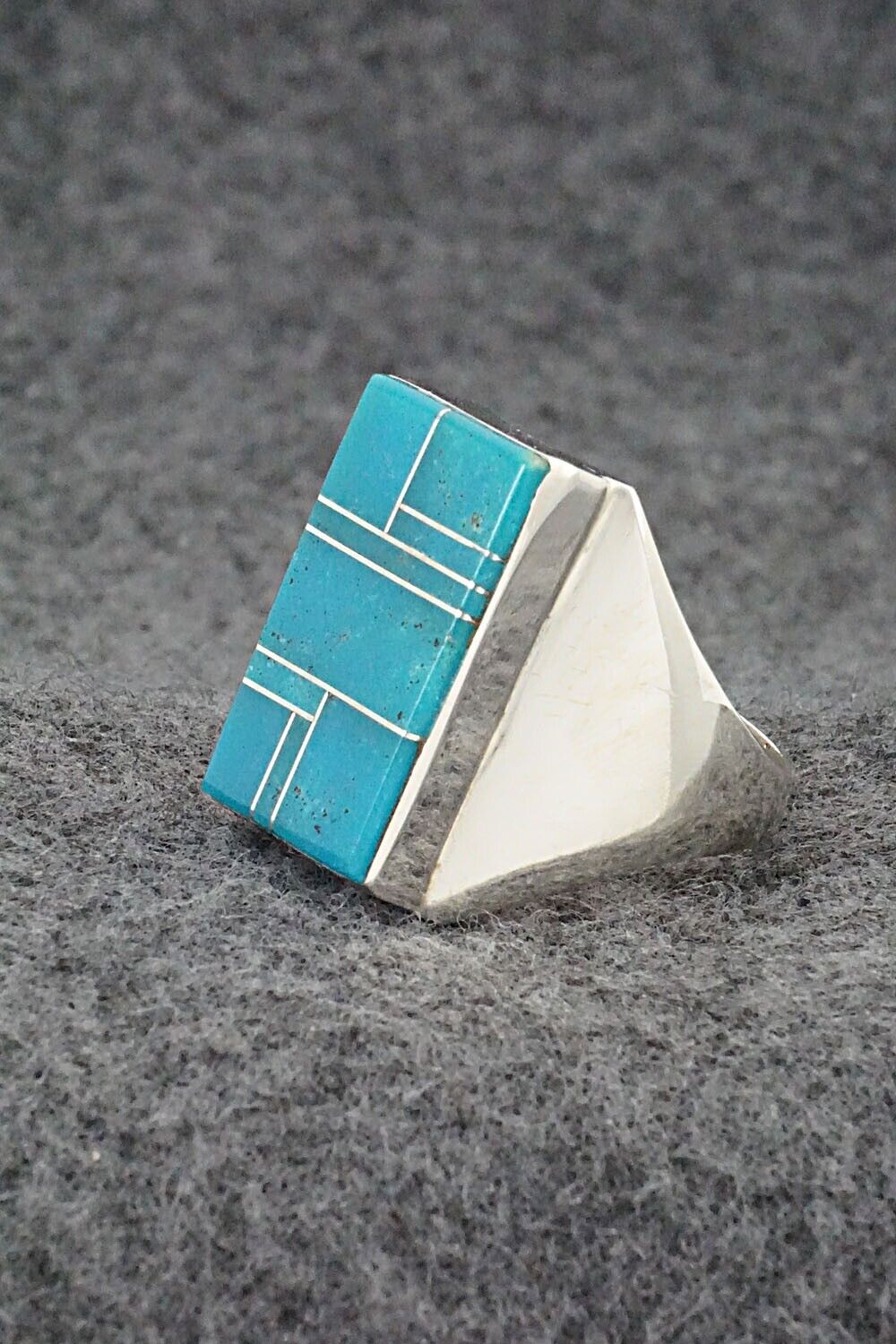 Turquoise & Sterling Silver Ring - Wilbert Gray - Size 10.5