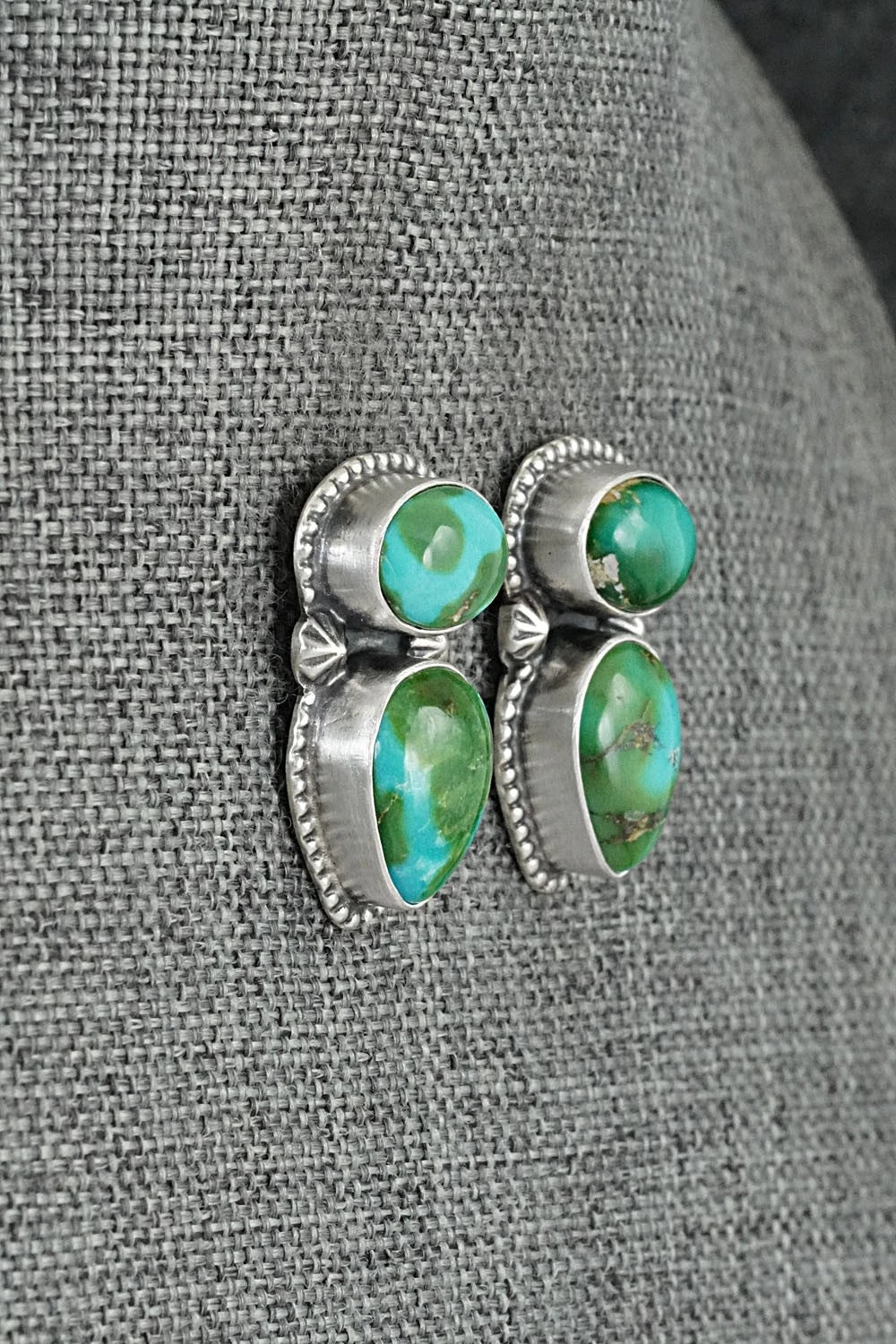 Turquoise & Sterling Silver Necklace and Earrings Set - Darrin Livingston