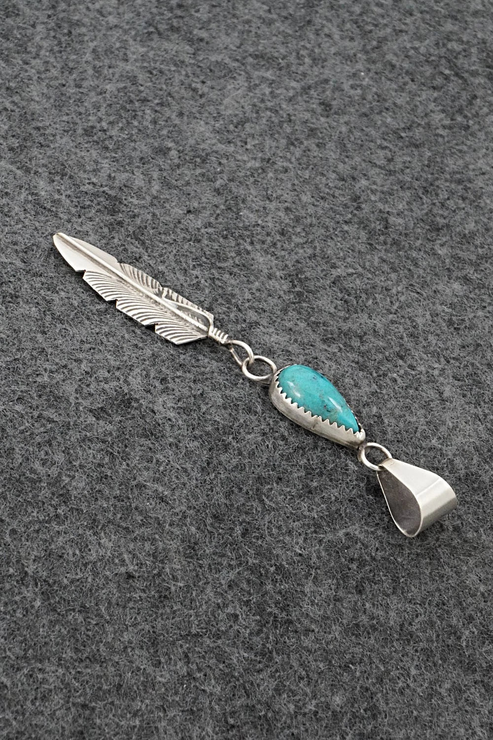 Turquoise & Sterling Silver Pendant - Chris Charley